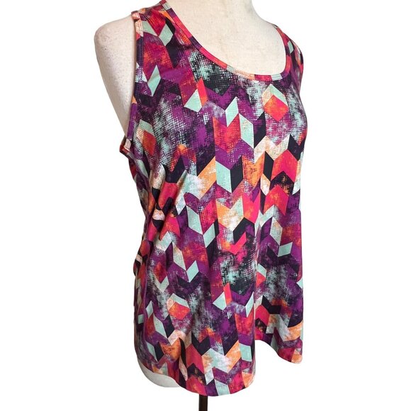 Lukka XL Athletic racer back gym Tank Top Chevron print Workouts Y2K - Picture 5 of 10